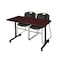 Kobe Rectangle Tables > Training Tables > Kobe Mobile Table & Chair Sets, 48 W, 24 L, 29 H, Mahogany MKTRCC4824MH44BK - alternate 1